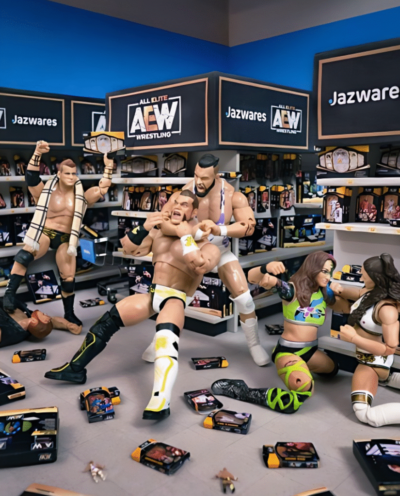 Jazwares AEW action figure photo shoot