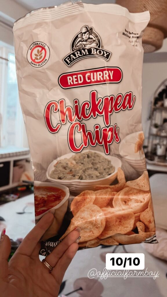 Farm Boy Chickpea chips influencer coveage secured by Swerve Strategic Marketing