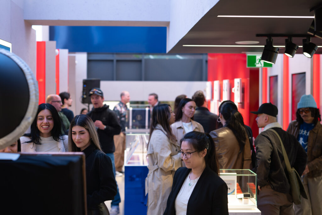 Media and influencers mingle at the Swatch opening party event in Vancovuer