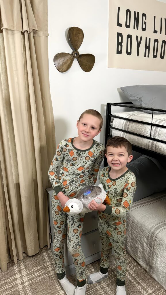 Cloud b penguin with 2 boys