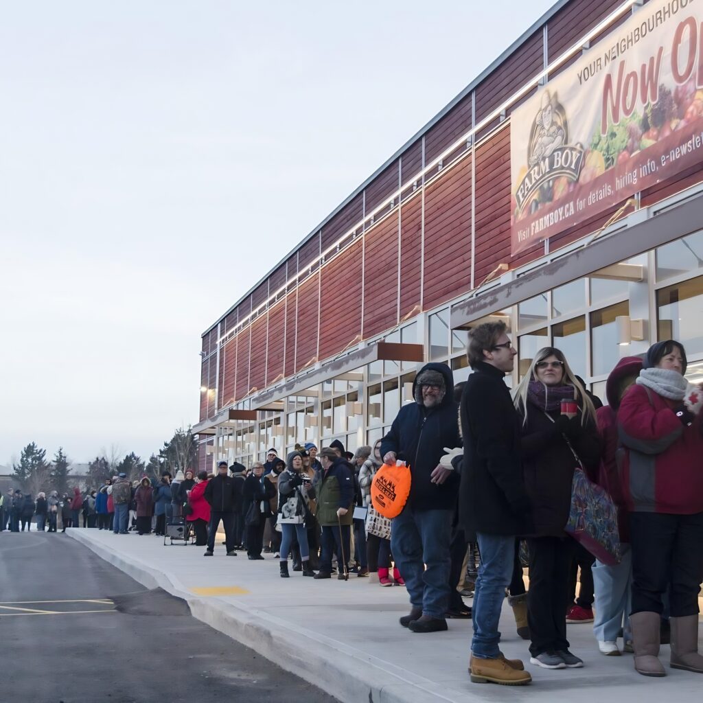 Line-up at Farm Boy St. Catherine's store opening event managed by Swerve Strategic Marketing