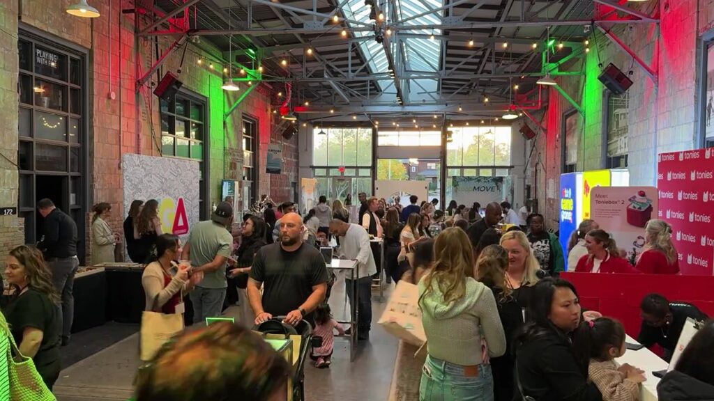 Media and creators fill the room at Swerve's Let's Play Holiday 2025 showcase